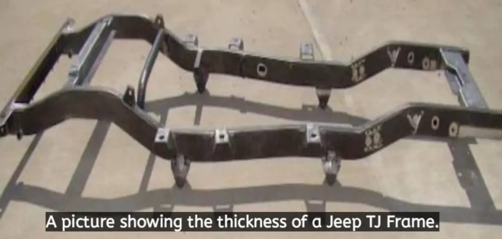 How thick is a Jeep TJ frame?